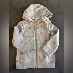 Cat & Jack Toddler Girls Rainbow Zip Hoodie Jacket 2T NWT Long Sleeve